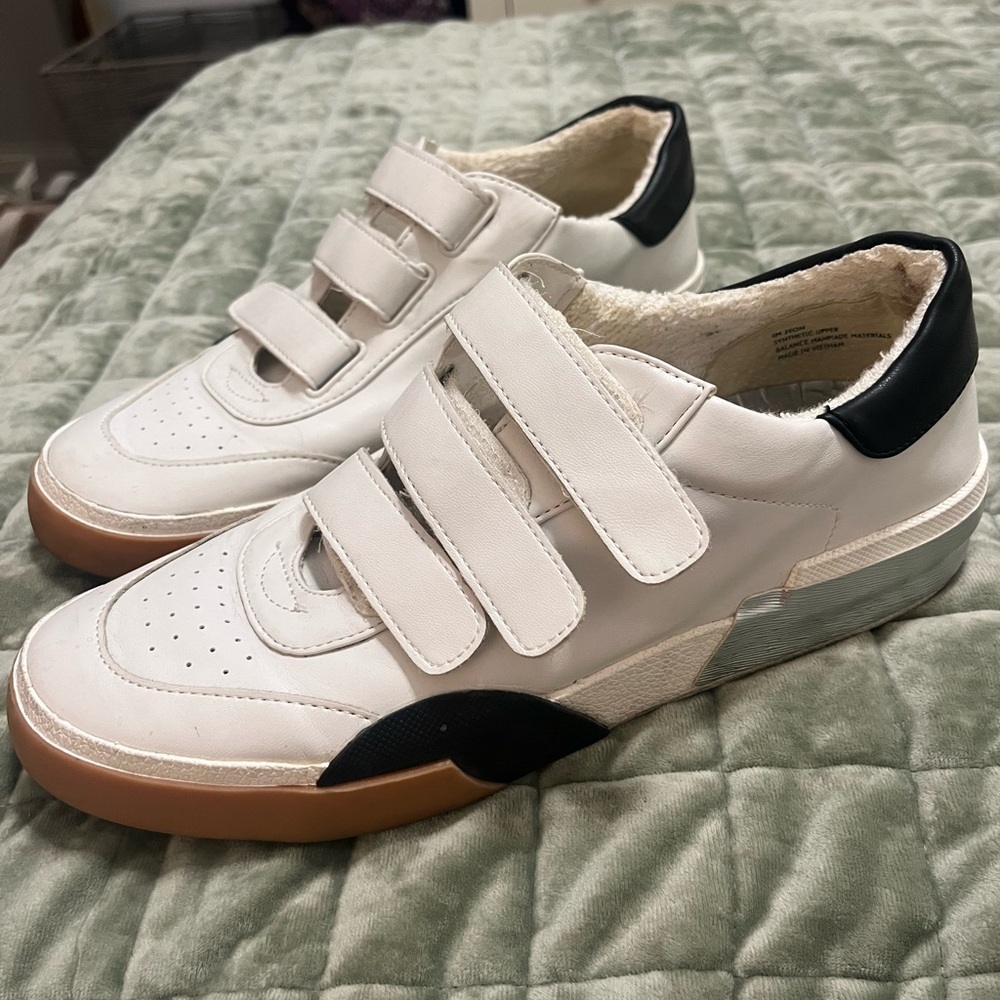 Dolce Vita White and Black Sneakers Velcro Straps - Adult NOT kids